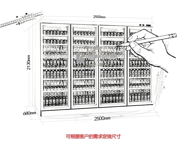 四門便利店飲料展示柜（外置壓機）