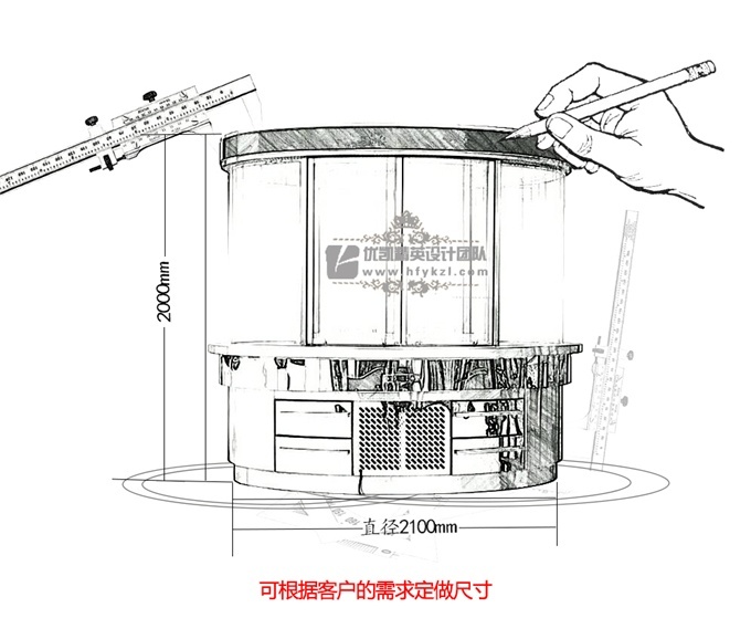 DG-KW圓柱形展示蛋糕柜